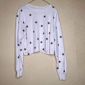 Mighty fine Sunflower Cropped Sweatshirt